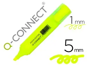 SURLIGNEUR Q-CONNECT TRACÉ 2/5 MM POINTE BISEAUTÉE COULEURS ÉCLATANTES JAUNE