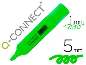 SURLIGNEUR Q-CONNECT TRACÉ 2/5 MM POINTE BISEAUTÉE COULEURS ÉCLATANTES VERT