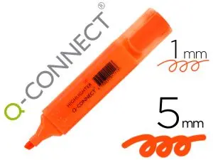 SURLIGNEUR Q-CONNECT TRACÉ 2/5 MM POINTE BISEAUTÉE COULEURS ÉCLATANTES ORANGE