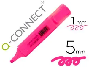 SURLIGNEUR Q-CONNECT TRACÉ 2/5 MM POINTE BISEAUTÉE COULEURS ÉCLATANTES ROSE