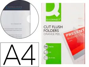 POCHETTE COIN Q-CONNECT POLYPROPYLÈNE GRAINÉ ÉCONOMIQUE 12/100E INCOLORE TRANSPARENT BOÎTE 100 UNITÉS