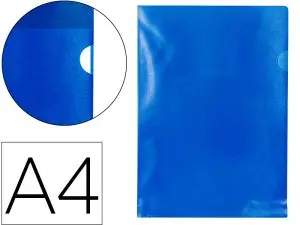 POCHETTE COIN Q-CONNECT POLYPROPYLÈNE GRAINÉ ÉCONOMIQUE 12/100E COLORIS BLEU TRANSPARENT BOÎTE 100 UNITÉS