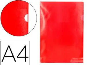 POCHETTE COIN Q-CONNECT POLYPROPYLÈNE GRAINÉ ÉCONOMIQUE 12/100E COLORIS ROUGE TRANSPARENT BOÎTE 100 UNITÉS