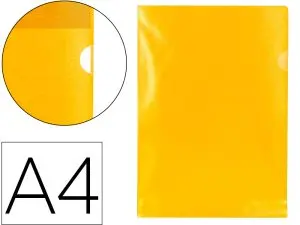 POCHETTE COIN Q-CONNECT POLYPROPYLÈNE GRAINÉ ÉCONOMIQUE 12/100E COLORIS JAUNE TRANSPARENT BOÎTE 100 UNITÉS