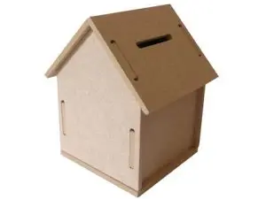 TIRELIRE EN BOIS CULTURE CLUB CONSTRUIRE ET DÉCORER MDF 10X10X12CM