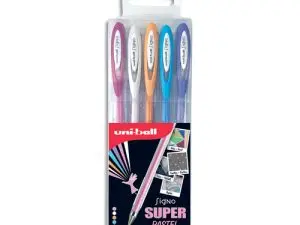 POCHETTE UNIBALL SIGNO ROLLER ENCRE GEL ECRITURE MOYENNE    COLORIS PASTEL BLANC / BLEU / ORANGE / ROSE / VIOLET 5