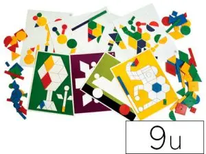 CARTE LOGICOLOR RECTO VERSO 100 PIÈCES FORMES GÉOMÉTRIQUES COLORIS VIFS ROUGE VERT JAUNE BLEU LOT 9 UNITÉS