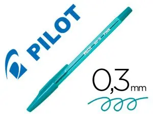 STYLO-BILLE PILOT BP-S ÉCRITURE FINE 0.3MM ENCRE DOUCE POINTE INDÉFORMABLE RECHARGEABLE CORPS TRANSLUCIDE COLORIS VERT
