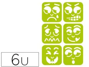 POCHOIR DTM EXPRESSIONS 145X145MM MODÈLES ASSORTIS LOT 6 UNITÉS