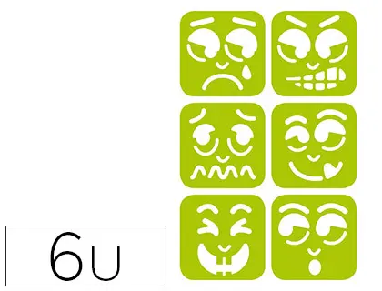 POCHOIR DTM EXPRESSIONS 145X145MM MODÈLES ASSORTIS LOT 6 UNITÉS