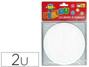 PLAQUE GRAINE CRÉATIVE PICOTS SUPPORT PERLES À REPASSER 15CM ROND/CARRÉ SACHET 2 UNITÉS