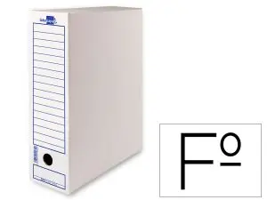 BOITE A ARCHIVES LIDERPAPEL CARTON RECYCLE 340G/M2 DOS 100MM 365X100X251MM COLORIS BLANC