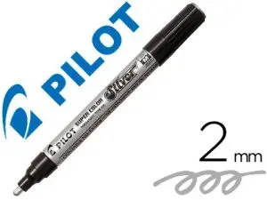 MARQUEUR PILOT FEUTRE PERMANENT ENCRE MÉTALLIQUE POINTE NON BISAUTÉE MEDIUM POLYACÉTATE 4.5 MM ARGENT