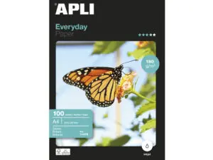 PAPIER PHOTO APLI AGIPA JET D'ENCRE EVERYDAY BRILLANT A4 180G/M2 PAQUET 100 FEUILLES