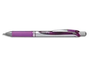 ROLLER PENTEL ENERGEL RETRACTABLE RECHARGEABLE      POINTE METAL FINE 0,7MM CLIP  METAL COLORIS VIOLET