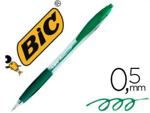 STYLO-BILLE BIC ATLANTIS ÉCRITURE MOYENNE 0.5MM ENCRE DOUCE BILLE RÉCTRACTABLE CORPS CRISTAL CLIP GRIP PRÉHENSION VERT