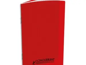 CARNET AGRAFÉ CONQUÉRANT CLASSIQUE COUVERTURE POLYPROPYLÈNE 9X14CM 96 PAGES 90G 5X5MM COLORIS ROUGE