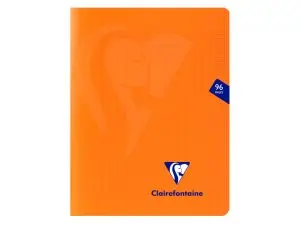 CAHIER PIQUÉ CLAIREFONTAINE MIMESYS COUVERTURE POLYPROPYLÈNE A5+ 17X22CM 96 PAGES 90G RÉGLURE SÉYÈS COLORIS ORANGE