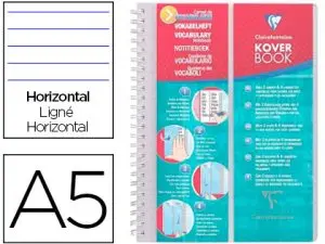 CARNET VOCABULAIRE CLAIREFONTAINE KOVER BOOK RELIURE INTÉGRALE COUVERTURE PP 2 RABATS A5 14,8X21CM 100 PAGES 90G LIGNÉ