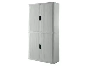 ARMOIRE PAPERFLOW EASYOFFICE 4 TABLETTES CHARGE 75KG STRUCTURE GRISE RIDEAUX 204X110X41,5CM COLORIS GRIS