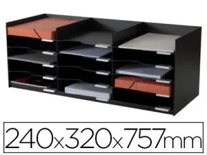 MODULE CLASSEMENT PAPERFLOW SUPERPOSABLE ARMOIRE 15 CASES 240X320X757MM COLORIS NOIR