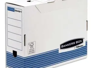 BOÎTE ARCHIVES FELLOWES BANKERS BOX CARTON RECYCLÉ 25X33CM DOS 10CM COLORIS GRIS/BLANC LOT 10 UNITÉS