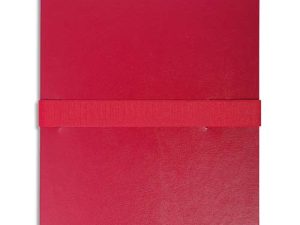 CHEMISE EXACOMPTA RABAT EN PIED BALACRON A4 DOS EXTENSIBLE 13CM SANGLE SCRATCH COLORIS BORDEAUX