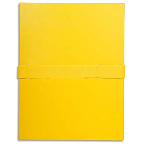 CHEMISE EXACOMPTA RABAT EN PIED BALACRON A4 DOS EXTENSIBLE 13CM SANGLE SCRATCH COLORIS JAUNE