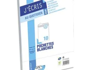 POCHETTE GPV ÉCONOMIQUE ADHÉSIVE VÉLIN BLANC 90G C4 229X324MM PAQUET 10 UNITÉS