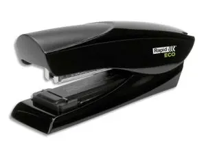 AGRAFEUSE RAPID FLATCLINCH F25SOCLE ECO PLASTIQUE RECYCLÉ 25 FEUILLES AGRAFES 24/6 ET 26/6 COLORIS NOIR