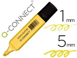 SURLIGNEUR Q-CONNECT PASTEL TRACÉ 2/5 MM POINTE BISEAUTÉE COLORIS JAUNE