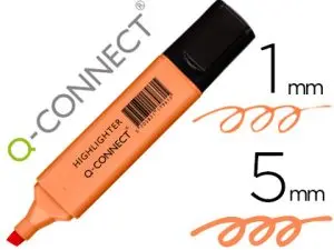 SURLIGNEUR Q-CONNECT PASTEL TRACÉ 2/5 MM POINTE BISEAUTÉE COLORIS ORANGE