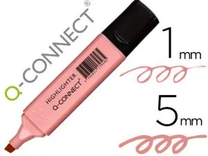 SURLIGNEUR Q-CONNECT PASTEL TRACÉ 2/5 MM POINTE BISEAUTÉE COLORIS ROSE
