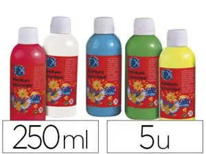 PEINTURE À L'EAU CULTURE CLUB REPOSITIONNABLE COLORIS ASSORTIS LOT 5 FLACONS 250ML + 10 STYLOS APPLICATEURS OFFERTS