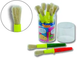 PINCEAU JOVI SOIE PORC AVEC VIROLE BROSSE MAXI IDÉAL MATERNELLE TAILLE GRANDE POT 9 UNITÉS