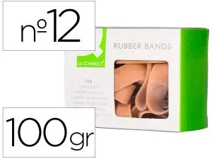 BRACELET CAOUTCHOUC Q-CONNECT N.12 120X10MM BOÎTE FENÊTRE DE 100G