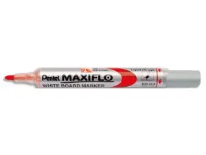 MARQUEUR PENTEL MAXIFLO EFFAÇABLE TABLEAU BLANC POINTE CONIQUE TRACÉ 1,6MM ÉCRITURE 1000M CORPS PLASTIQUE RECYCLÉ ROUGE