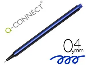 STYLO-FEUTRE Q-CONNECT POINTE FIBRE FINE 0.4 MM COLORIS     BLEU