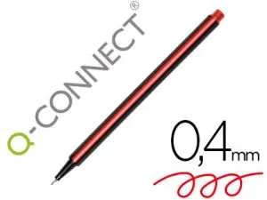 STYLO-FEUTRE Q-CONNECT POINTE FIBRE FINE 0.4 MM COLORIS     ROUGE