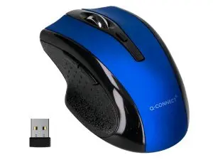 SOURIS Q-CONNECT SANS FIL OPTIQUE 1000DPI RECEPTEUR USB 2,4GHZ COLORIS BLEU