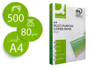 PAPIER Q-CONNECT A4 80G/M2 MULTIFONCTION ECONOMY 500 FEUILLES 160 CIE