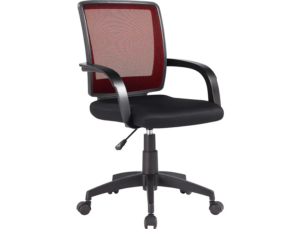 CHAISE BUREAU Q-CONNECT ROTATIVE BASE NYLON MAILLE MAXIMUM SUPPORTE 120KG 900+100X560X570MM ROUGE