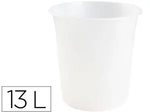 CORBEILLE PAPIER Q-CONNECT PLASTIQUE RESISTANT 13L       275X285MM COLORIS TRANSPARENT