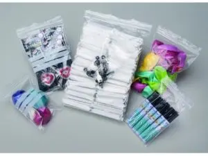 SACHET TRANSPARENT ECOCLIP POLYETHYLENE BASSE DENSITE    FERMETURE ZIP TROU PBAG06     6MM 8X12CM 100 UNITES