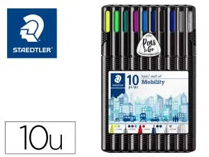 ETUI STAEDTLER TRIPLUS MOBILY SET 10 UNITES 4 FEUTRES 2     STYLOS 1 PORTE-MINE 2         SURLIGNEURS 1 REGLE