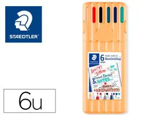 ETUI STAEDTLER TRIPLUS MULTI SET 6 UNITES 1 FEUTRE NOIR 1  FEUTRE ROUGE 3 STYLOS BLEU 3  TURQUOISE 1 SURLIGNEUR PECHE
