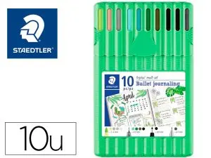 ETUI STAEDTLER TRIPLUS MULTI SET 10 UNITES 4 FEUTRES       FINELINER ASSORTIS 1          BROADLINER NOIR 4 SURLIGNEURS