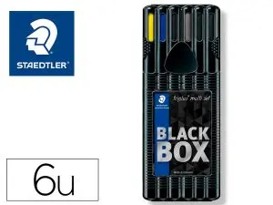 ETUI STAEDTLER TRIPLUS SET 6 UNITES 2 FEUTRES 1 BLEU 1 NOIR 1 ROLLER NOIR 1 STYLO BLEU 1 PORTE-MINE HB ET 1 SURLIGNEUR