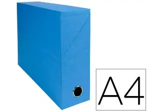 BOITE TRANSFERT EXACOMPTA IDERAMA CARTON  RECOUVERT PAPIER TOILE 15/10E 25X33CM DOS 90MM OEILLET PREHENSION BLEU CLAIR