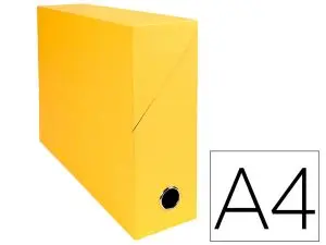 BOITE TRANSFERT EXACOMPTA IDERAMA CARTON  RECOUVERT     PAPIER TOILE 15/10E A4        25X33CM DOS 90MM OEILLET JAUNE